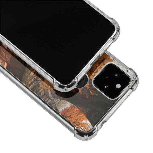 Halloween Pumpkin Witch with Fox by Ivy Dolamore Google Pixel 5 Clear Case